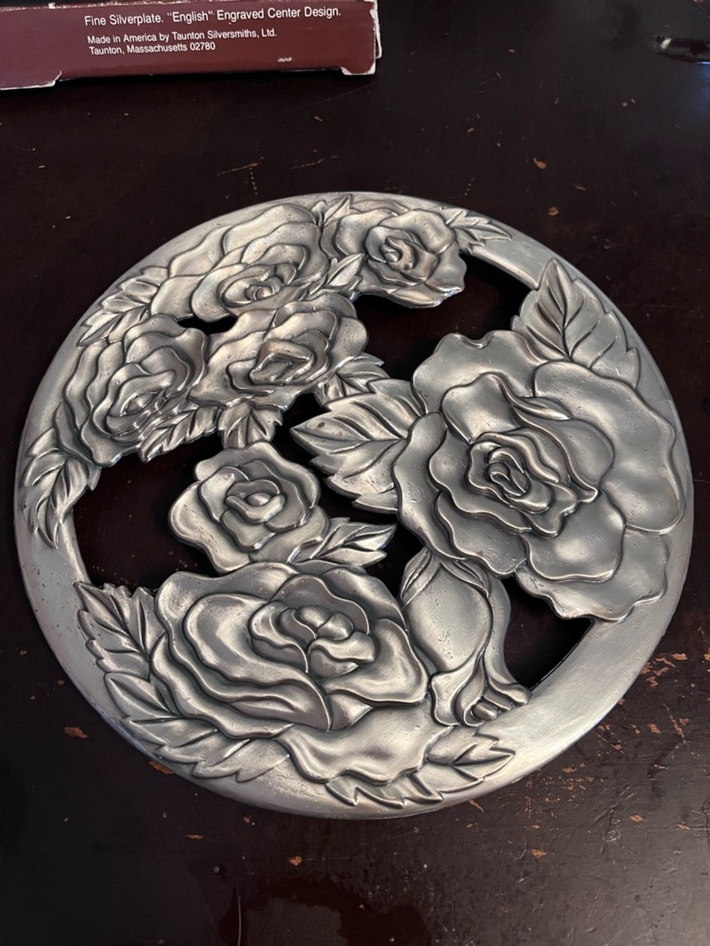 Decorative Floral trivet- Silver Rose Design